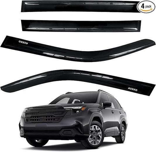 AUXKO Rain Guards for Subaru Forester 2025 2026, Window Vent Visors Accessory - Tape-On Rain Guard Window Visor for Subaru Forester, Easy Install Car Side Window Wind Deflectors & Visors Smoke Black