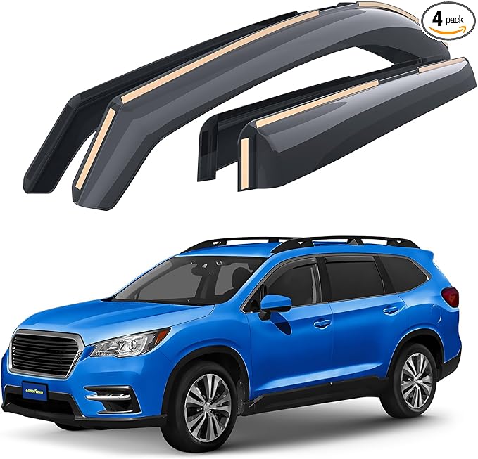 Goodyear Shatterproof in-Channel Window Deflectors for Subaru Ascent 2019-2026, Rain Guards, Window Visors for Cars, Vent Deflector, Car Accessories, 4 pcs - GY007940