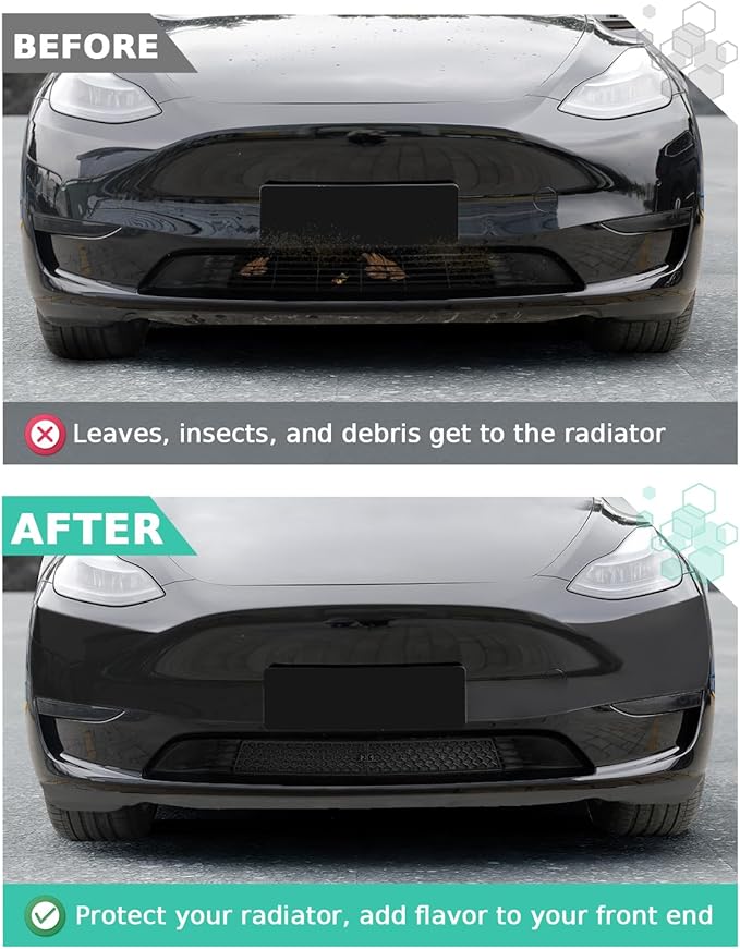 REFORM DESIGN Front Grill Mesh Insert Compatiable with 2020-2024 Tesla Model Y, Air Vent Cover Guard Replacement for Tesla Model Y Accessories, Black(NOT FIT 2025 2026 JUNIPER)