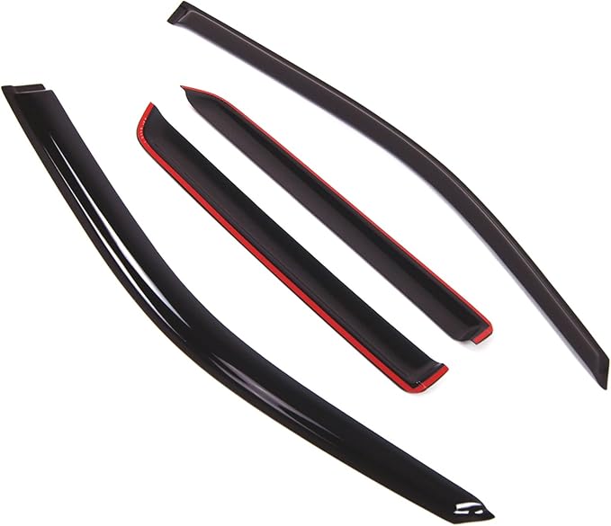 TuningPros Outside Mount Window Vent Visors Rain Guards Compatible with Isuzu Isuzu Ascender 2004-2008 | Side Window Wind Deflectors Rain Shields | Smoke Tinted, 4 Pcs Set, DGWV-203-4