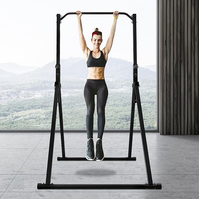 440lbs Foldable Pull Up Station, Height Adjustable Pull Up Bar for Home Gym, Multi-Function Workout Training Equipment