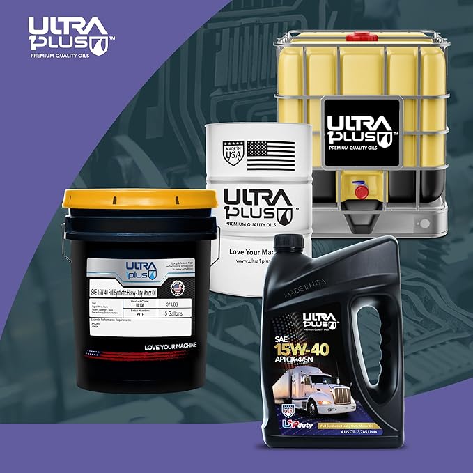 ULTRA 1PLUS SAE 15W-40 Full Synthetic Heavy-Duty Diesel Engine Oil - 15W 40 Motor Oil API CK-4/SN (4 Gallons)
