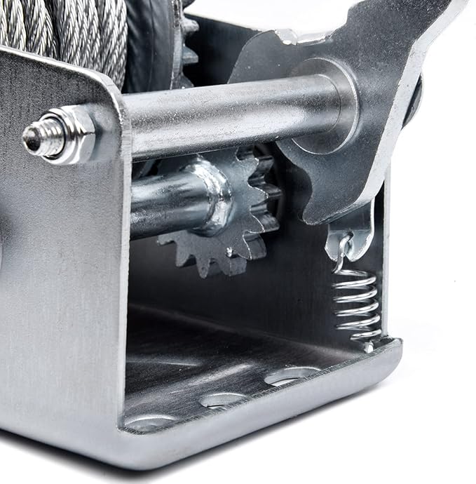 600lbs Hand Winch Steel Cable Boat Trailer Winch Two-Way Ratchet Gear Small Manual Winch Hand Crank Crane Weight Moving for ATV Truck Towing Boat Winch