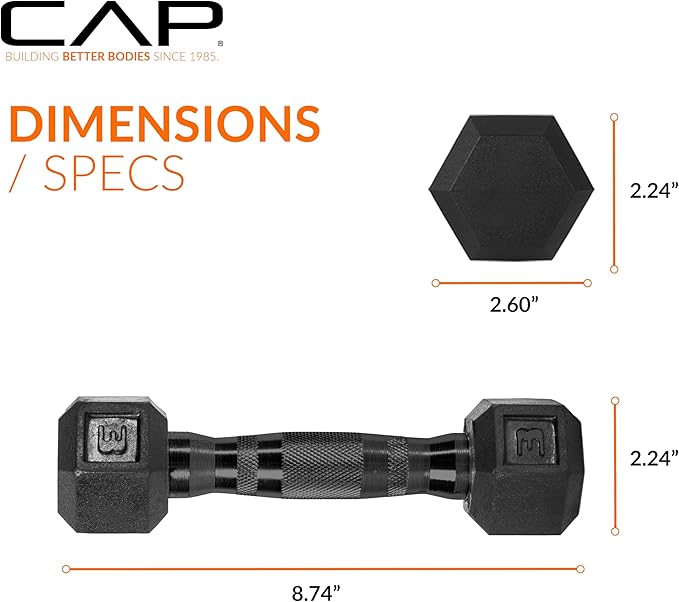CAP Barbell Coated Dumbbell Weight | Multiple Options Pairs & Sets