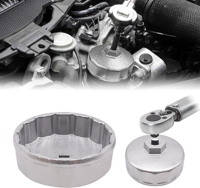74mm 14 flutes Heavy Duty Oil Filter Wrench, Oil Filter Removal Tool Compatible with Volkswagen, Mercedes Benz, VW, Audi, Porsche, Mazda, Sprinter, Select Mobil1, Bosch and Mahle