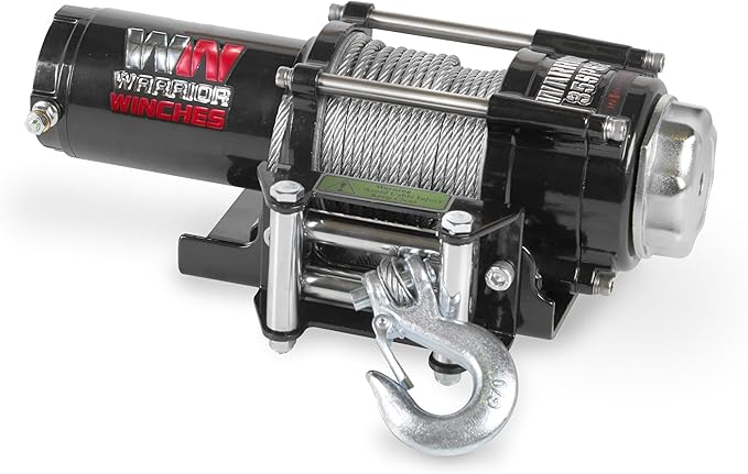 Warrior Winches Ninja 3500 lbs - Premium 12V Electric ATV/UTV Winch with Steel Cable, Compact and Powerful 12 Volt ATV Winch - Comes with Wireless Remote - Perfect for ATV, UTV, Boat, Trailer