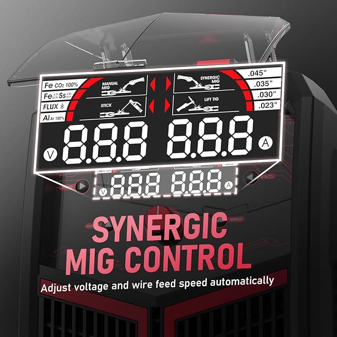 YESWELDER 200Amp Aluminum MIG Welder YWM-200, 110/220V Dual Voltages MIG Flux Cord Stick Lift TIG Multi Proces MIG Welding Machine,Spool Gun Compatible