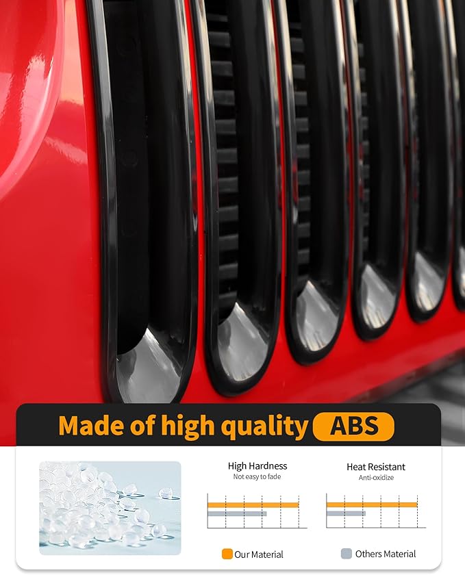 JK Grill Inserts Front Grille Mesh no Mesh Cover Guard for Jeep Wrangler JK 2007-2017 Clip-on Grille Accessories