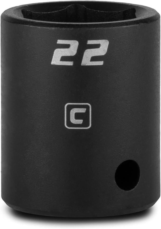 Capri Tools 22 mm Shallow Impact Socket, 1/2-Inch Drive, 6-Point, Metric