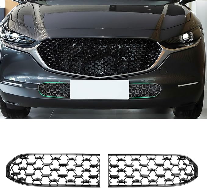 RUIYA CX30 Front Grill Mesh Inserts Trims for Mazda CX30 Accessories 2PCS Front Grille Guard Compatible with 2020 2021 2022 2023 2024 2025 Mazda CX30(320MM for CX30 Preferred Grilles)
