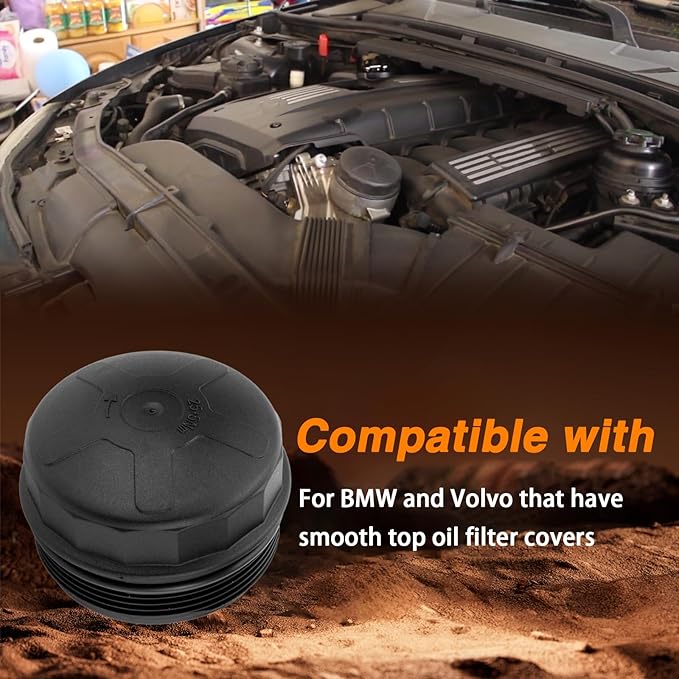 Upgraded 2-in-1 Oil Filter Wrench,86.5MM 16 Flutes Filter Cap Removal Tool with Four Tabs Compatible with BMW Volvo Ram 1500, Work with 3/8" Square Drive and 1" Hex Drive,Integrated Molding