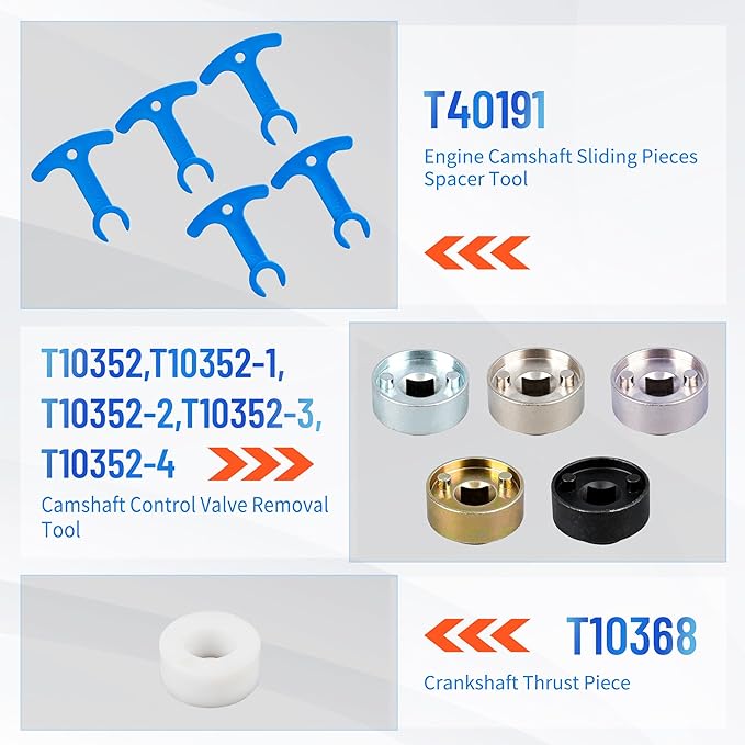 Camshaft Crankshaft Engine Timing Tool Kit, Camshaft Holding Alignment Adjustment Timing Tool Compatible with VW VAG Audi 1.8 2.0 TSI TFSI 2006-2018 EA888,T40191 T10352 T10368 T40011 T40196 T40267