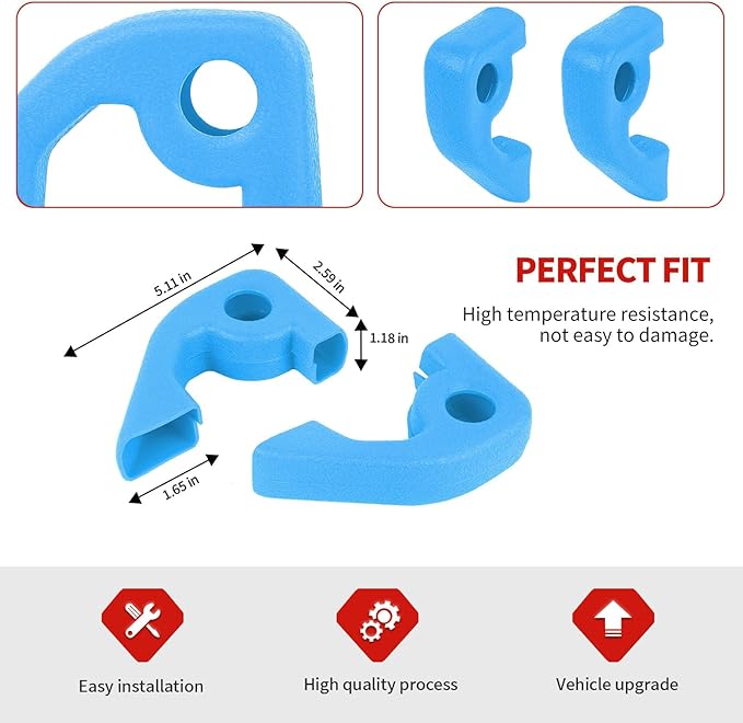 Jimen Fit for Ford Bronco 2021-2024, 2PCS Front Bumper Tow Hook Covers Protector Exterior Accessories (Light Blue)
