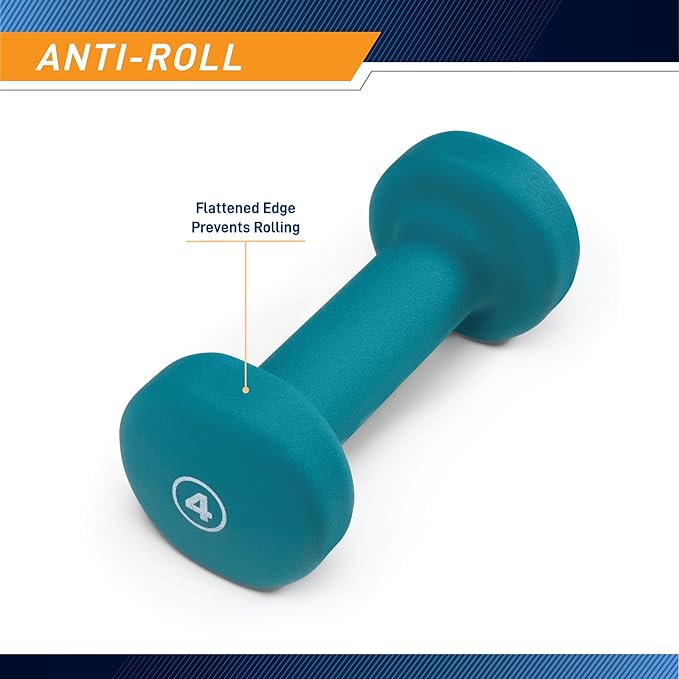 Marcy Colored Neoprene Dumbbell (Sold in Singles or Set) Hand Weights, Exercise Free Weights for Home Gym