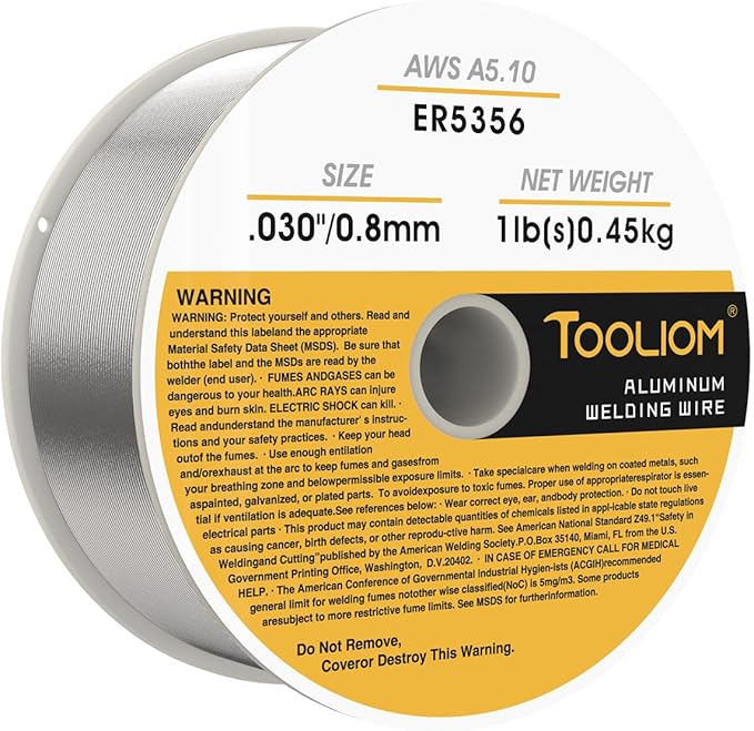 TOOLIOM ER5356 - .030" Welding Wire MIG Aluminum 0.8 mm Welding Wire - 1lb Spool