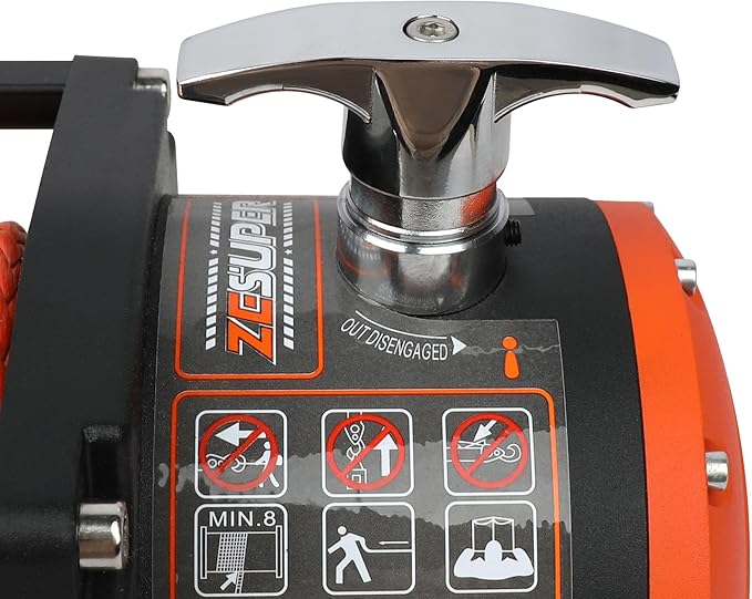 ZESUPER 9500 lb Electric Winch,12 Volt Winch with Wireless Handheld Remotes and Wired Switch,Hawse Fairlead,Hook,Synthetic Rope Waterproof IP68 Winch for Jeeps,SUV,Trailer Truck