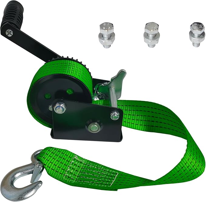 Heavy Duty Boat Trailer Winch,HandCrank Winch 880lbs Capacity with 16FT Strap,2-Way Ratchet 4:1 Gear Switchable Hand Crank Winch for Boat,Trailer,Truck,RV,ATV and Jet Ski