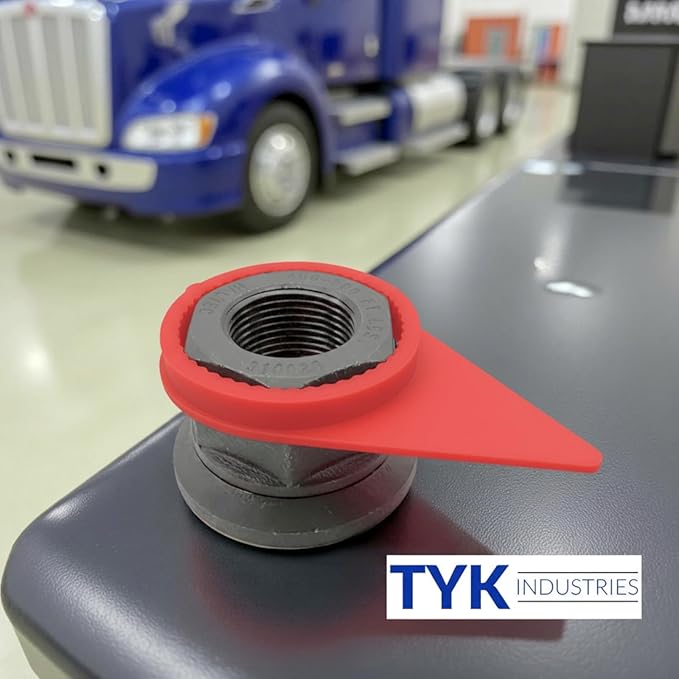 TYK Industries 22mm Red Loose Wheel Lug Nut Safety Check Indicators 100 Pack - Commercial Truck Wheel Nut Pre-Trip Safety Inspection Tool