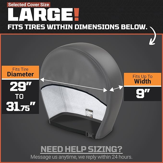 TIRESHIELD PRO Tire Covers Set of 4 - Heavy Duty All-Weather UV-Resistant Wheel Covers w/StormLock-System - Year-Round Protection for Your RV, Camper, Truck, Car & Trailer Tires w/ 29-31.75" Diameter