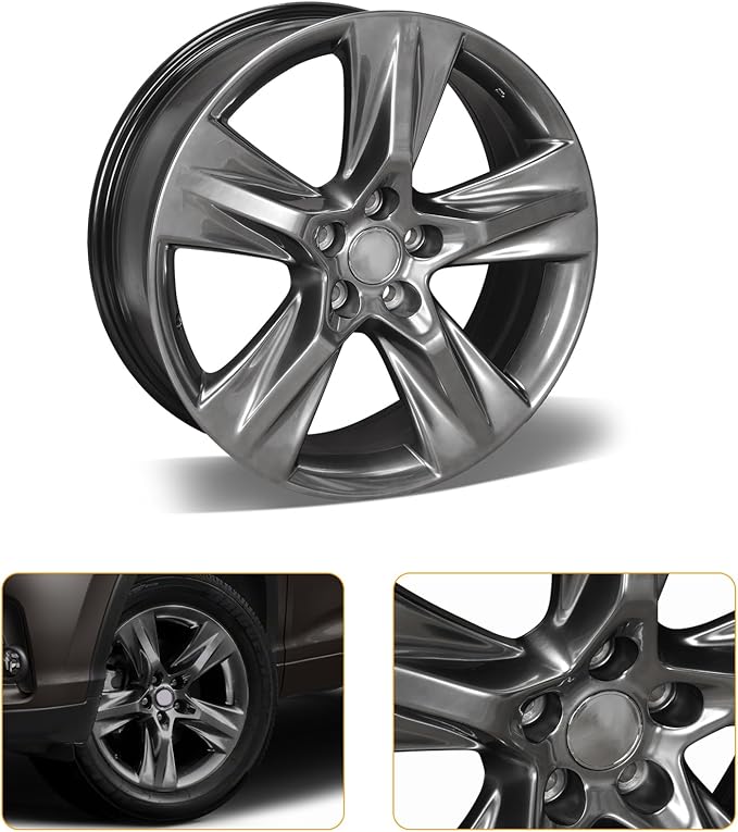 New 19" x 7.5'' Aluminum Alloy Replacement for OE Wheel Rim Compatible with Toyota Highlander 2014-2019, Fits for Front or Rear Wheel, 2 Sets