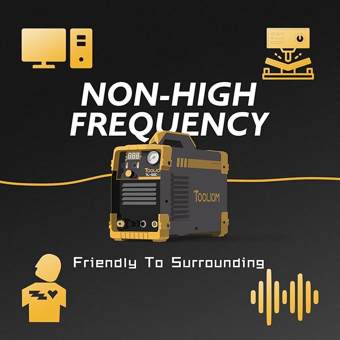 TOOLIOM 50A Non High Frequency Plasma Cutter Non-Touch Pilot ARC 110/220V Dual Voltage Cutting Machine 1/2" Clean Cut