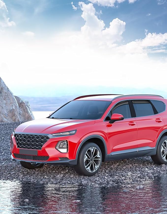 in-Channel Window Rain Guards Fit for Hyundai Santa Fe 5 Seats 2019-2023(Not for XL 7-Seats) Extra Durable Window Visors Window Deflectors Vent Visors Vent Shades Car Accessories-4 pcs 2-Q16