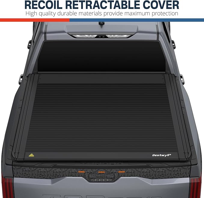 Retractable Hard Tonneau Cover Fits 2014-2025 Toyota Tundra 5.5 FT Truck Bed Spring-Loaded & Dual T-Slot Design | B33 |