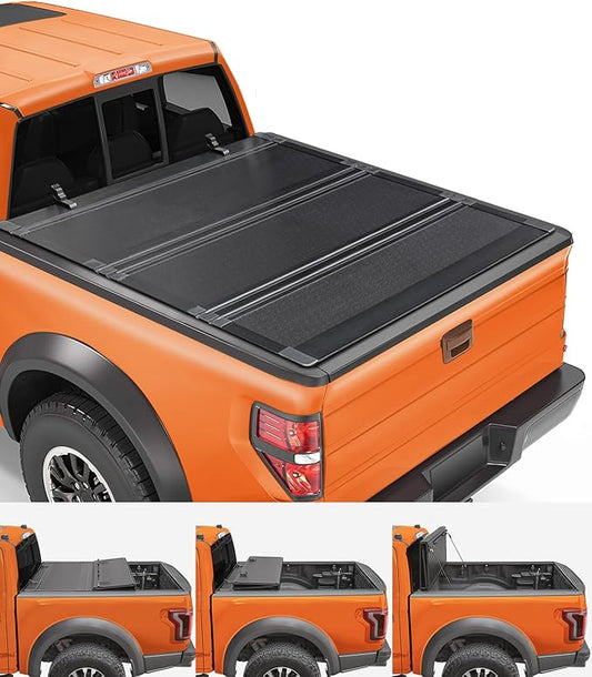 TIPTOP FILP Up Hard Folding Tonneau Cover Fits 2017-2025 Ford F250/F350 SuperDuty 6.75ft Bed (81.9") | Lightweight FRP, Low-Profile Waterproof Truck Bed Cover G3
