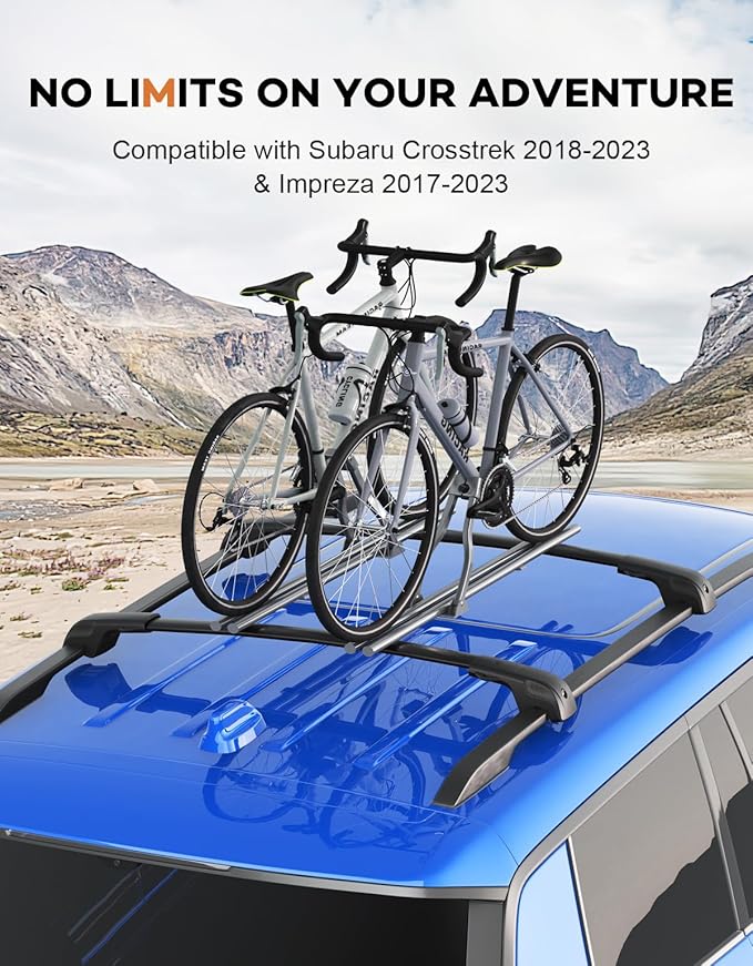 300lbs Roof Rack Cross Bars Compatible with Subaru Crosstrek 2018-2023 & Impreza 2017-2023,Heavy Duty Aluminum Lockable Roof Rails Crossbars Rooftop Luggage