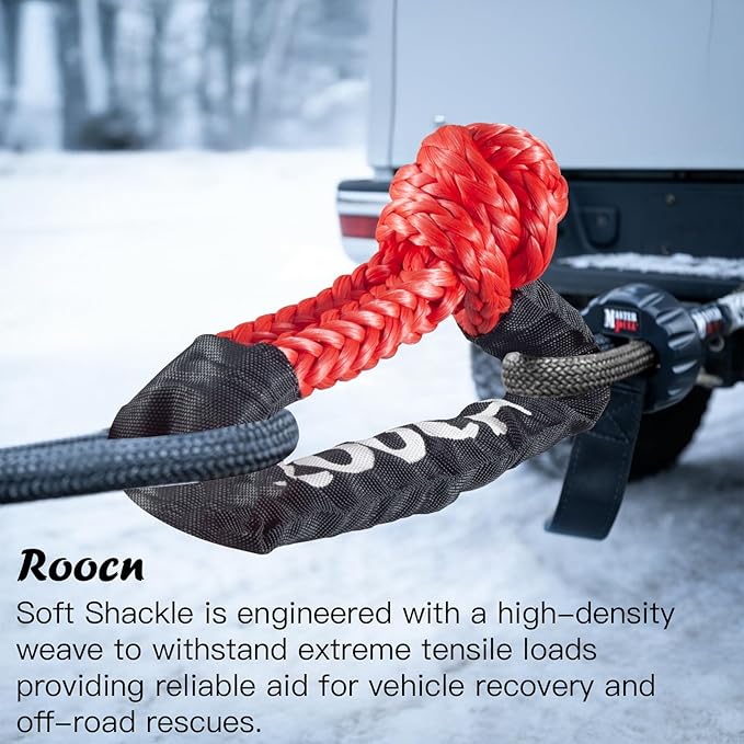 Soft Shackle,Synthetic Soft Shackle 0.8" X 24" Light Weight (56,000 LBS Breaking Strength) with Extra Sleeves for ATV Sailing SUV Off Road Towing