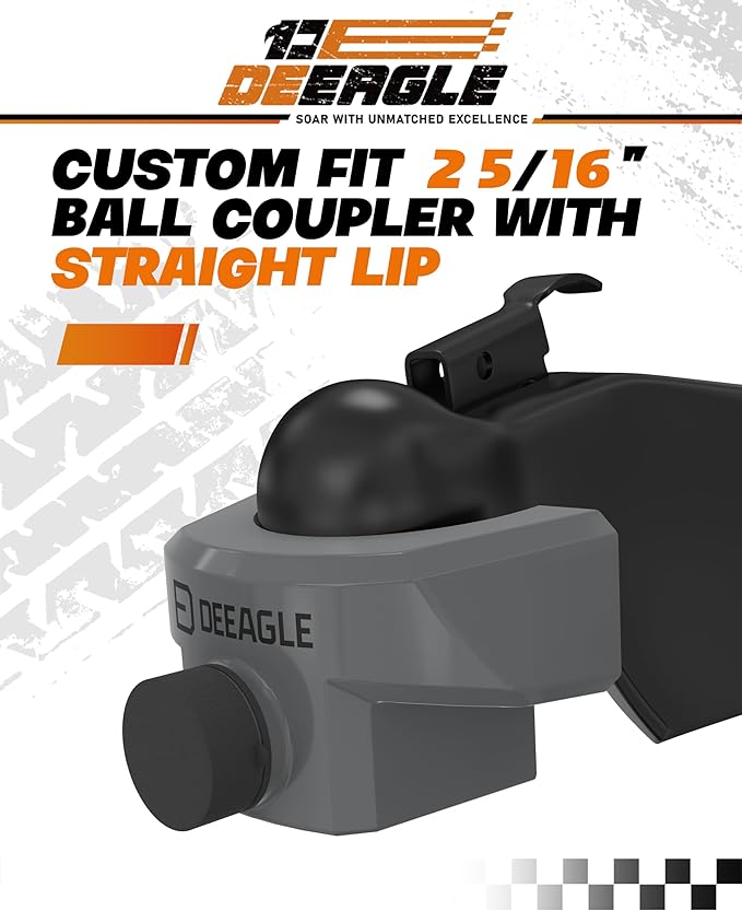 DEEAGLE Heavy Duty Trailer Coupler Lock, RV Trailer Locks Fits 2-5/16” Couplers, Anti-Theft Ball Hitch Lock, Grey