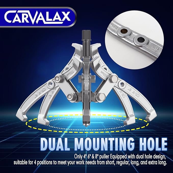 Gear Puller Set, Reversible 2 & 3-Jaw Puller Set, CR-V Steel 3" 4" 6" 8" Bearing Puller Kit (24pc) for Gear, Bearing, Pulley and Flywheel, Puller Tool with Black Carry Box