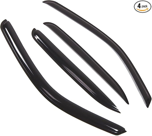 TuningPros Outside Mount Window Vent Visors Rain Guards Compatible with Chevrolet Tahoe 2000-2006 | Side Window Wind Deflectors Rain Shields | Smoke Tinted, 4 Pcs Set, DGWV-405