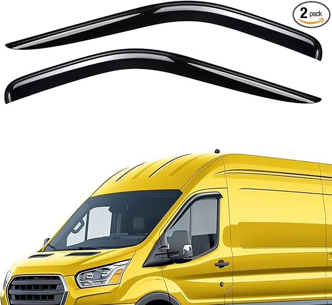 Extra Durable Window Deflectors Tape-On Window Visors Rain Guards Fit for Ford Transit 2014-2026, Sun Visors, Wind Vent for Shades, Exterior Car Accessories - 2pcs. AG0875