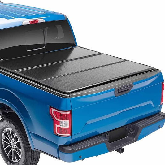 5 Ft(60'') Hard Folding Truck Bed Pickup Tonneau Cover for Toyota Tacoma 2016 2017 2018 2019 2020 2021 2022 2023 2024 2025 Fiberglass and Waterproof Fleetside Bed, Tri-Fold Style