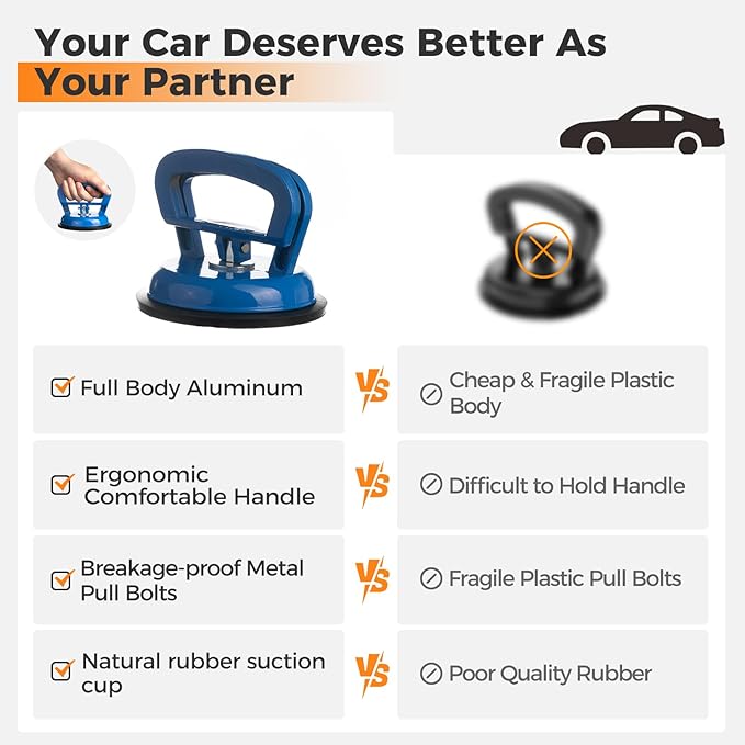 Car Dent Puller, Aluminum Car Dent Remover,3 Pack Paintless Dent Removal Kit, Powerful Dent Repair Kit, Suction Cup for Car Dents, Car Headlight,Car Mirror,Glass,Screen