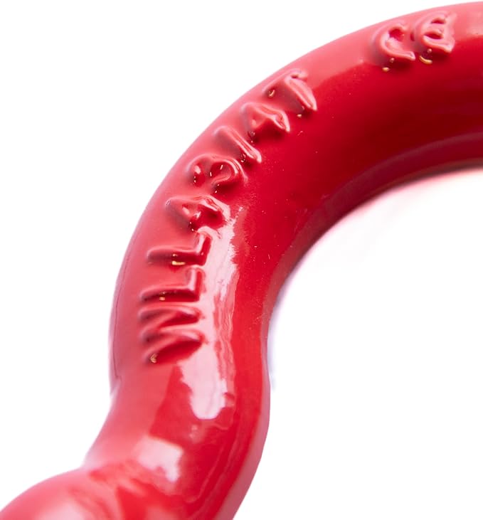 Hi-Gear (4 PK, Red) Bow Shackles 3/4" D Ring Shackle Rugged Unbreakable 28.5 Ton (57,000 Lbs) Maximum Break Strength with 7/8'' Pin Bow Screw Heavy Duty D Ring for 4x4 Vehicle Recovery.