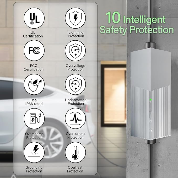 Level 2 Tesla Charger - 240V,32Amp, Max 7.6KW Power NACS Electric Vehicle Charging Station with NEMA 14-50 Plug, 21ft Extension Cord,Tesla Portable Charger Compatible with Model 3/Y/S/X