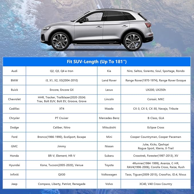 Car Cover - Waterproof All Weather for SUVs, Outdoor Full Car Cover Snowproof Windproof UV Protection, Universal Fit for SUVs up to 181 inch, Silver