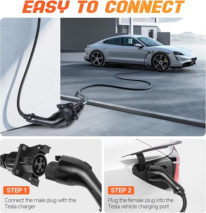 EV Charger Extension Cable, 40Amp 21FT J1772 Extension Cord Compatible with 120V-240V SAE J1772 EV Chargers, Level 1/Level 2 IP66 Heavy Duty Charging Cable for EVs/PHEVs with Carrying Bag