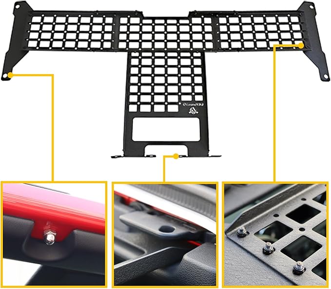 Molle Panel Roof Rack Fit Jeep Wrangler JL JLU JT Gladiator 2018-2023 Easy Installation