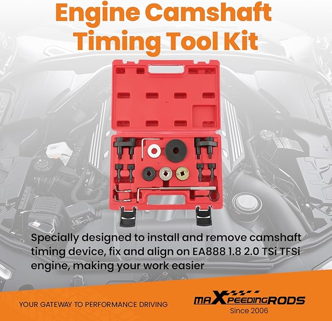 maXpeedingrods Engine Camshaft Crankshaft Timing Tool Kit for EA888 1.8 2.0 TSI TFSI, for Audi VW 2006-2018, T10352 T10368 T40196 T10354 T40011 T40271 T40267 T40098, 17 Pcs
