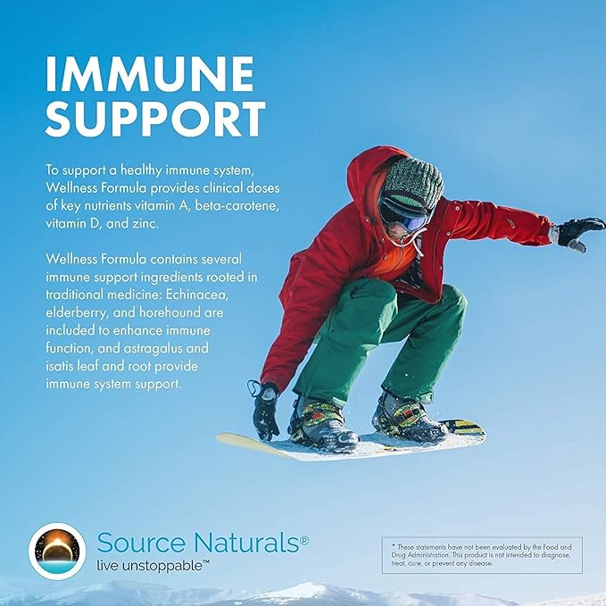 Source Naturals Wellness Formula Bio-Aligned Vitamins & Herbal Defense - Immune System Support Supplement & Immunity Booster* - 90 Count