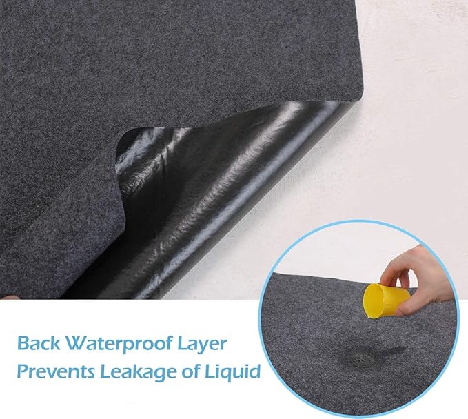 Large Motorcycle Mat Under Car Washable Garage Mats Oil Absorbent Pad Rubber Backing Layer Garage Mats Under Car Protects Floor from Spills, Drips, Splashes and Stains Oil Drip Pan (59x72 In)
