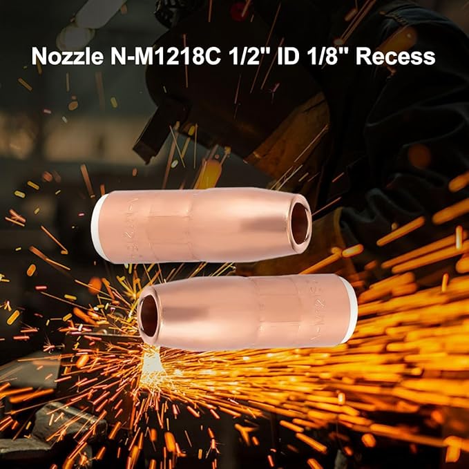 5PK Nozzle N-M1218C 1/2" ID 1/8" Recess AccuLock MDX Fits Miller MDX-250 EZ-Select MIG Welding Guns Part