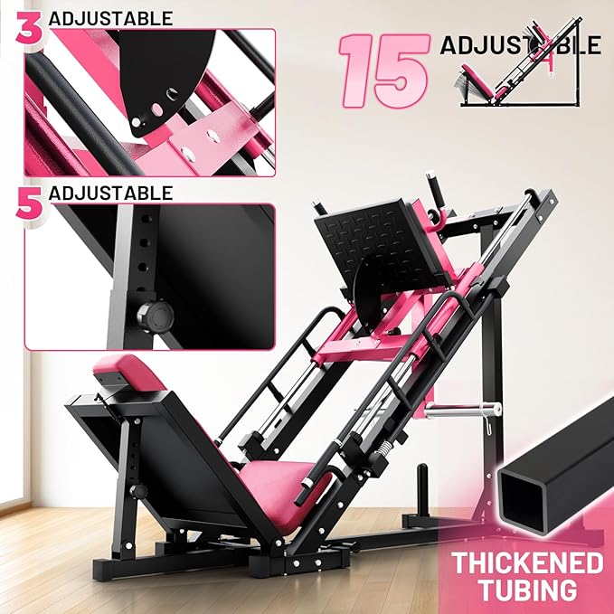 RitFit Leg Press Hack Squat Machine, Professional Adjustable Leg Press Machine for Home Gym with Linear Bearing, Specialty Hack Squat Machine for Full Lower Body Workout with Weight Storage Posts