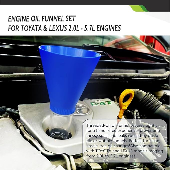 64mm Oil Filter Wrench, Drain Hose, Magnetic Oil Drain Plug,Engine Oil Funnel,Oil filter & Rubber glove for Toyota, Lexus and Scion 2.0-5.7L Engine Cartridge Style Oil Change Tools Kit