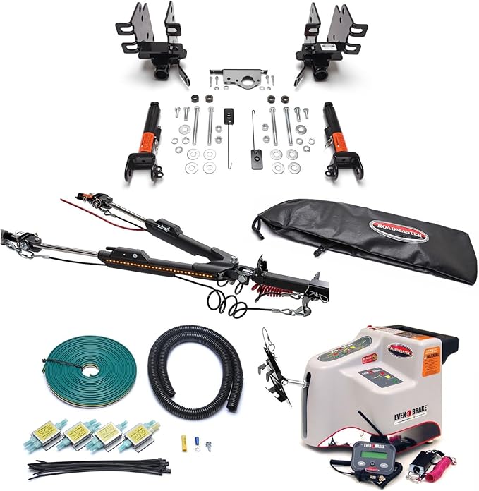 Roadmaster Nighthawk Tow Bar and Baseplate Combo with Universal Economy Wiring Kit & Even Supplemental Braking System fits 2019-2025 Gladiator JT | Includes Decal