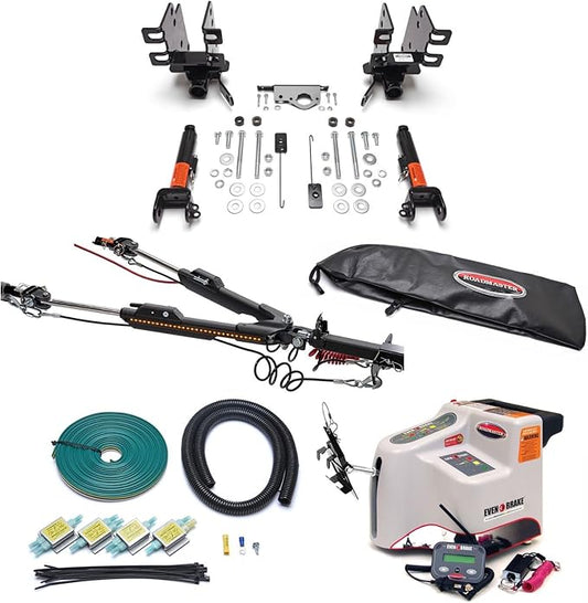 Roadmaster Nighthawk Tow Bar and Baseplate Combo with Universal Economy Wiring Kit & Even Supplemental Braking System fits 2019-2025 Gladiator JT | Includes Decal