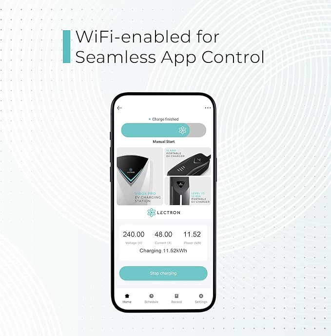 Lectron Level 1 Tesla Charger (WiFi) - 110V, 15A, NEMA 5-15 Plug, 16 ft Cord - Portable Electric Car Charger for Tesla & NACS Evs